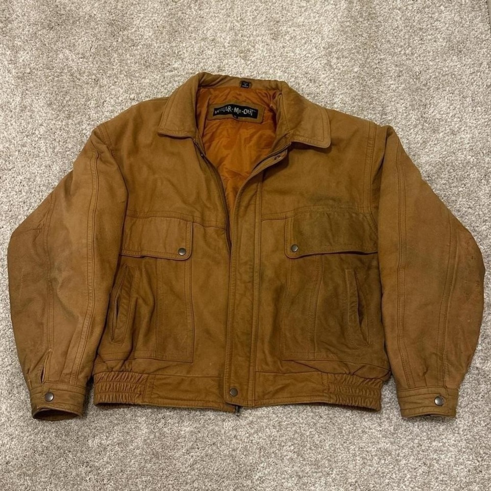 90s Vintage Wear-Me-Out Suede Leather Jacket |‎ Tan | XL